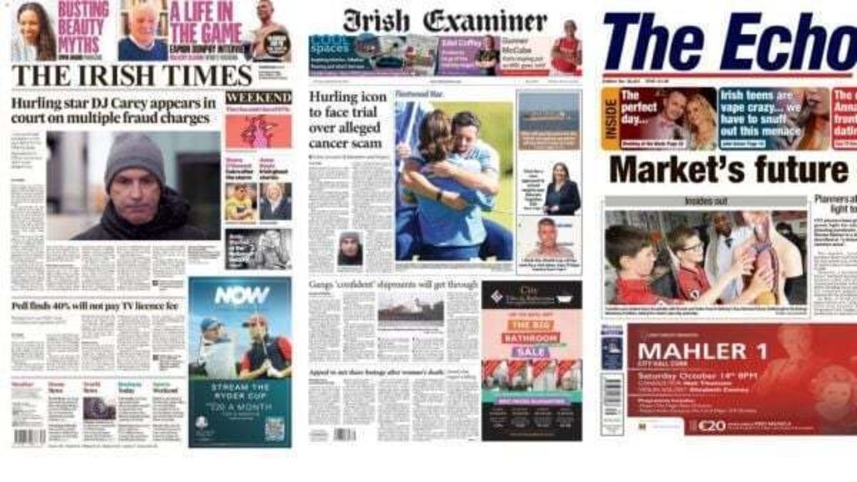 What the papers say: Saturday's front pages