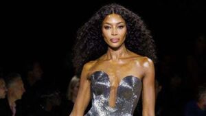 Naomi Campbell on the catwalk at Sarah Burton’s final Alexander McQueen show