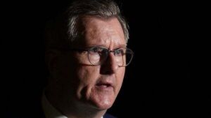 Gaps remain between UK government and DUP on trade border impasse, says Donaldson Gaps remain between UK government and DUP on trade border impasse, says Donaldson