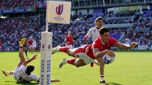 Wales comfortably top group as Louis Rees-Zammit claims hat-trick of tries
