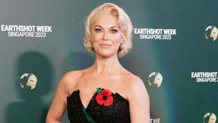 Hannah Waddingham appears to repurpose sparkly ballgown for Earthshot Prize