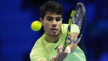 Carlos Alcaraz beats Andrey Rublev at ATP Finals in Turin