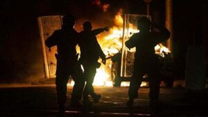 Protesters set Garda car on fire near scene of Dublin knife attack