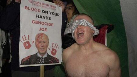 Protest outside ambassador's house over US veto of Gaza ceasefire resolution