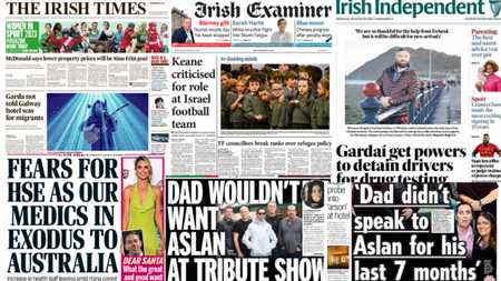 What the papers say: Wednesday's front pages