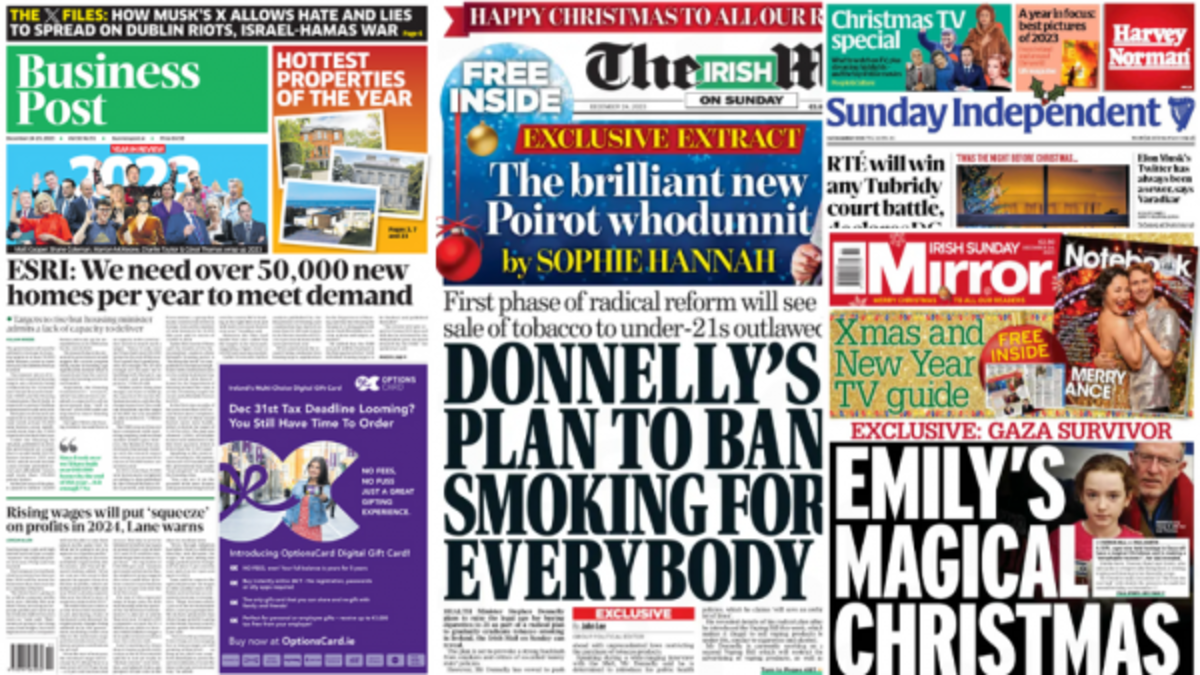 What the papers say: Sunday's front pages