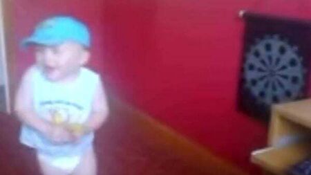 Luke Littler plays darts as a toddler in nappies in home video footage