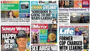 What the papers say: Sunday's front pages What the papers say: Sunday's front pages