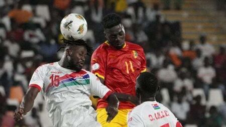 Aguibou Camara fires Guinea to narrow victory over Gambia to boost top-two bid