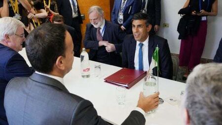 Sunak confronts Varadkar over Ireland’s decision to challenge UK’s Troubles law