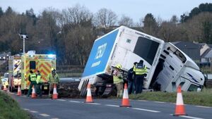 Driver escapes injury after truck leaves road in Clare Driver escapes injury after truck leaves road in Clare