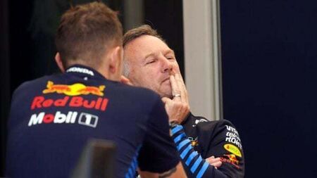 Christian Horner back in F1 paddock amid scrutiny over his Red Bull future