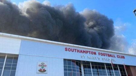 Southampton-Preston fixture postponed after huge fire near St Mary’s Stadium