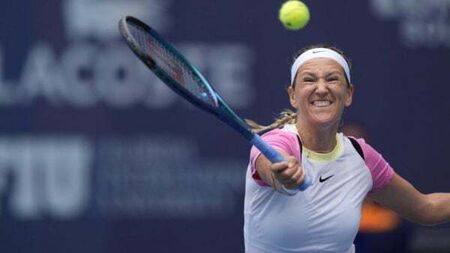 Victoria Azarenka battles to keep hopes of fourth Miami Open title alive