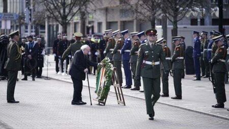 Political leaders gather at GPO for ‘moving’ Easter Rising ceremony