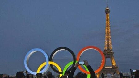 Olympic rings for the Paris Games will be displayed on the Eiffel Tower