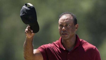 Tiger Woods welcomes son’s advice before battling to 77 in 100th Masters round