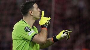 Emiliano Martinez banned for first leg of Villa’s semi-final against Olympiacos
