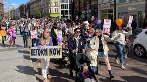 Childcare cost protesters in Belfast say ‘enough is enough’