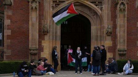 Queen’s University Belfast students stage sit in for Palestine