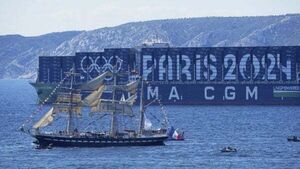Ship carrying Olympic torch arrives in Marseille amid fanfare and high security