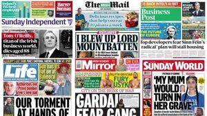 What the papers say: Sunday's front pages What the papers say: Sunday's front pages