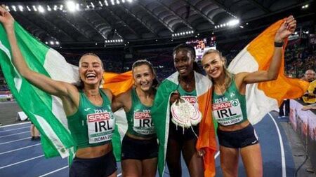 Irish Women's 4 x 400m team win silver medal at European Championships in Rome