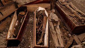 Photographs reveal extent of damage caused to mummies in church fire Photographs reveal extent of damage caused to mummies in church fire