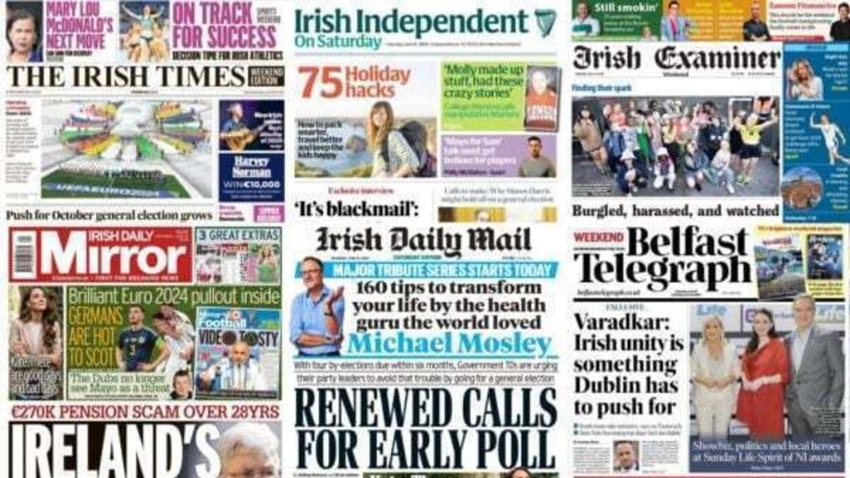 What the papers say: Saturday's front pages
