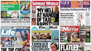 What the papers say: Sunday's front pages What the papers say: Sunday's front pages