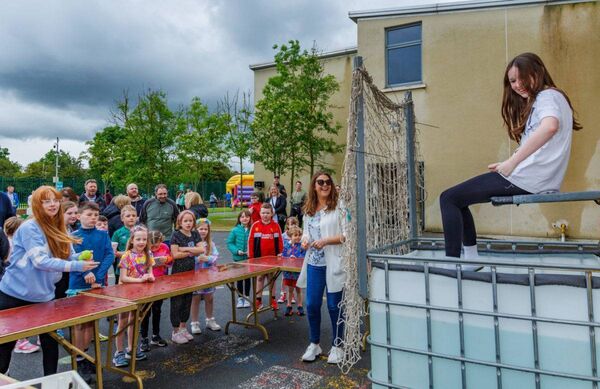 Chloe Farrell prepares for a ducking in the ‘Dunk Tank’. Photo: michaelorourkephotography.ie Chloe Farrell prepares for a ducking in the ‘Dunk Tank’. Photo: michaelorourkephotography.ie