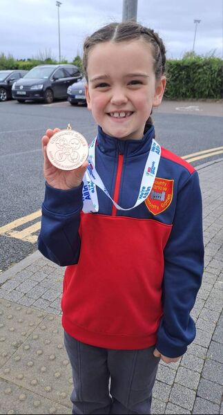 Tullow/Grange's Poppy Madden was 3rd in U9 girls' gymnastics. 