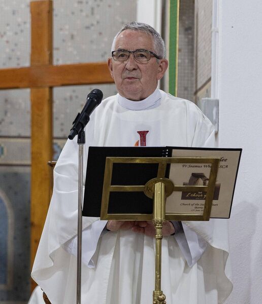 Fr Seamus Whelan who celebrated the jubilee anniversary of his ordination in Borris church Fr Seamus Whelan who celebrated the jubilee anniversary of his ordination in Borris church