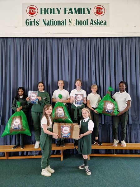 Askea Girls Green School Committee. Back row: Leah Juby, Hannah Kingston, Ance Strujevica, Rose Hennesy, Patrycja Bodziony, Wendy Ogene Front: Ella McFarlane, Mila Bannon Askea Girls Green School Committee. Back row: Leah Juby, Hannah Kingston, Ance Strujevica, Rose Hennesy, Patrycja Bodziony, Wendy Ogene Front: Ella McFarlane, Mila Bannon