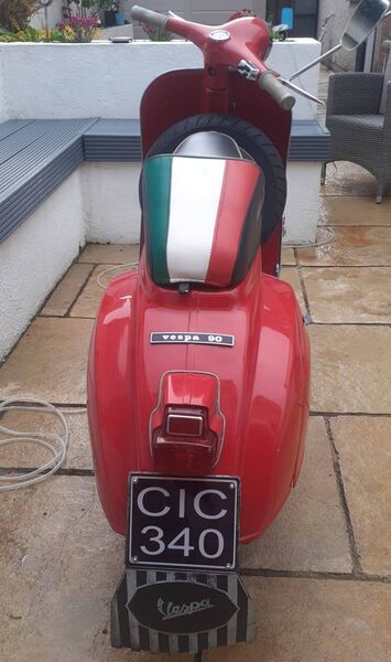 Adrian Townsend’s 57-year-old Vespa 90 scooter bearing the Carlow registration from 1967 Adrian Townsend’s 57-year-old Vespa 90 scooter bearing the Carlow registration from 1967