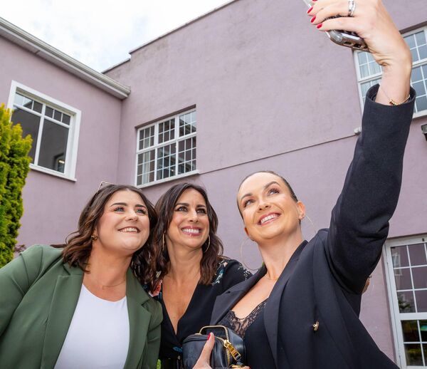Here's Lucy! TV presenter, Lucy Kennedy, centre, with Lucy Mullins and Lucy Gernon 
