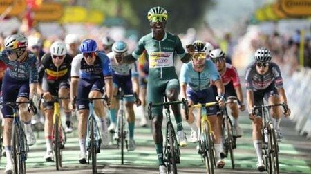 Tour de France: Sam Bennett finishes 12th as Biniam Girmay takes his third stage win