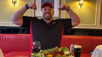 US professional eater takes on Davy Byrnes' 'Giant Irish Fish and Chips Challenge' US professional eater takes on Davy Byrnes' 'Giant Irish Fish and Chips Challenge'