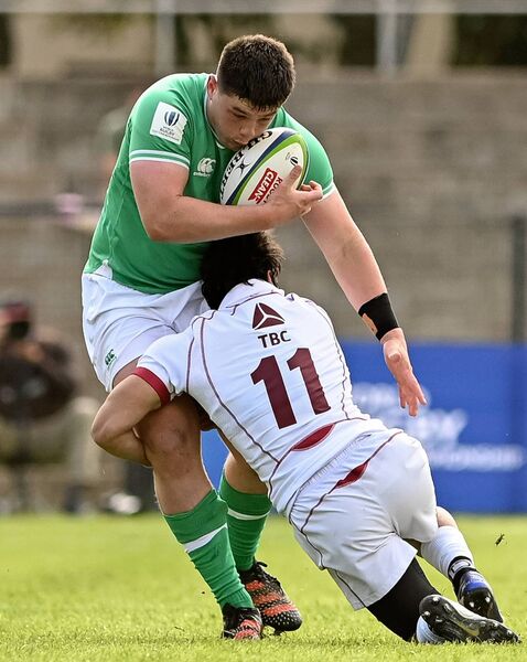 Stephen Smyth in action against Georgia at the World Rugby Under 20 Championship in South Africa 