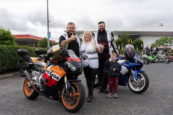 Organisers Patrick Brennan and Megan Manning with Mick Clarke and Jayden Brennan