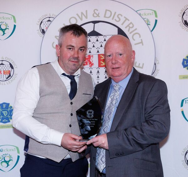 Cristoir Maher (Crettyard United) was named Carlow Soccer League's manager of the year Photo: michaelorourkephotography.ie 