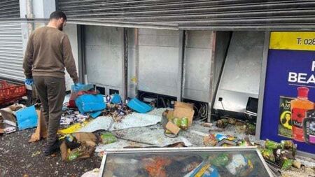Supermarket reduced to ‘ashes’ amid Belfast disorder, says manager