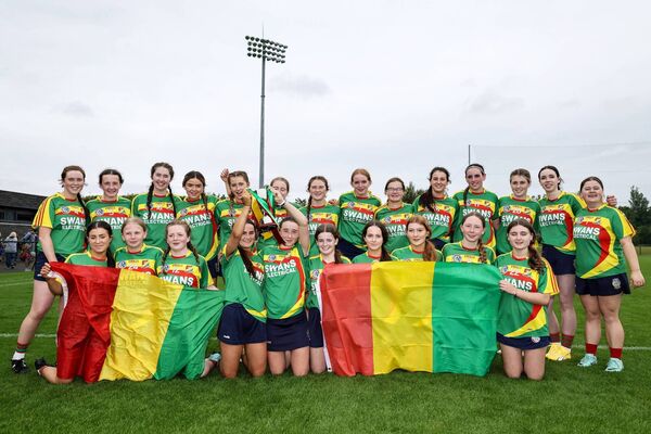 Carlow proudly show their colours after their brilliant win Photo: ©INPHO/Laszlo Geczo Carlow proudly show their colours after their brilliant win Photo: ©INPHO/Laszlo Geczo