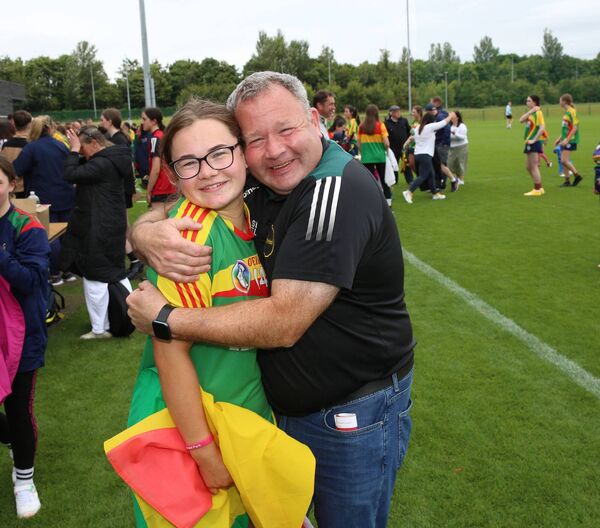 Pat Grennan hugs his daughter Gráinne after Carlow All-Ireland Final win Photo: Pat Ahern Pat Grennan hugs his daughter Gráinne after Carlow All-Ireland Final win Photo: Pat Ahern