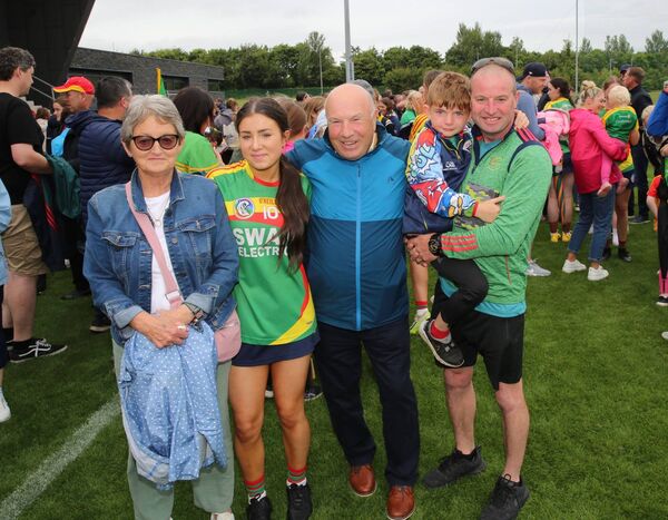 Amy Doyle from St Mullins celebrates with family members from the Treacy family Photo: Pat Ahern Amy Doyle from St Mullins celebrates with family members from the Treacy family Photo: Pat Ahern