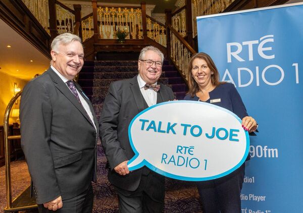 Joe Duffy with Colin Duggan general manager and Aisling Maher marketing strategy manager at the Woodford Dolmen Hotel Joe Duffy with Colin Duggan general manager and Aisling Maher marketing strategy manager at the Woodford Dolmen Hotel