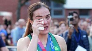 Kellie Harrington cries tears of joy after hero’s welcome on return to Dublin