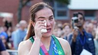 Kellie Harrington cries tears of joy after hero’s welcome on return to Dublin