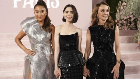 Lily Collins, Ashley Park and co-stars channel understated French chic at the Emily In Paris premiere