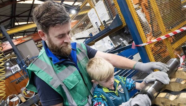 At Burnside Autocyl Orey Williams from Borris with his son Jake